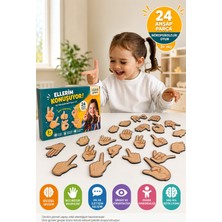 Toyfest Ahşap Eğitici Ellerim Konuşuyor Nöropsikolojik Dikkat Koordinasyon Oyunu 24 Parça