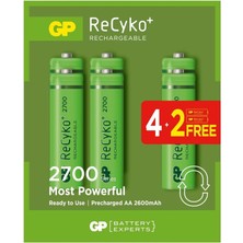 Bezos 2600 Mah Şarjlı Kalem Pil, 4+2'li Paket