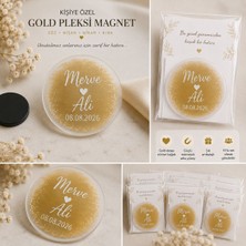 Çinili Sanat Kişiye Özel Gold Pleksi Magnet 10'lu