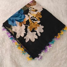 Hoaryage Reyhan El Emeği Iğne Oyası Yazma , Fular ,yemeni, Mevlit Örtüsü , Baş Örtüsü 4 Kenarı Oyalı %100 Pamuk 100*100CM