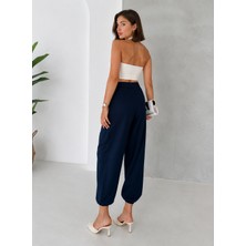 Maimoda Kadın Bel Pileli Paça Lastikli Harem Pantolon