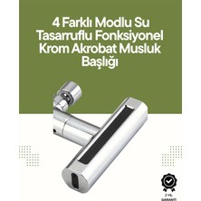 Mercora Tech Krom Musluk Başlığı | 4'ü 1 Arada Su Çıkışı | Kolay Montajlı