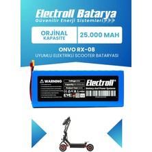 Electroll Onvo Rx-08 Uyumlu Batarya (Standart Kapasite) Batarya 60V 25AH Elektrikli Scooter Bataryası