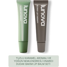 Lunova Tuzlu Karamel Aromalı ve Yoğun Nemlendiricili Onarıcı Dudak Bakım Lip Balm Seti