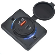 Obus USB ŞARJ PANO TİP USB3.0 + TYPE-C SOKET KULAKLI IC266C-10