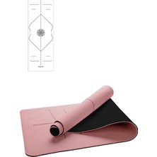 Hizalamalı 6mm Tpe Yoga Matı Pilates Minderi Scarlet