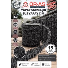 Ör-As Tel Örgü Süs Telli Çim Yapay Sarmaşık ( -15 - mt -)Antrasit-Gri