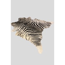 Nuance Atelier Home Doğal Dana Derisi Halı - Beyaz Zebra Baskı Desen - 200 x 215 cm