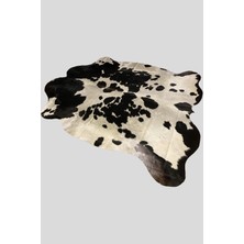 Nuance Atelier Home Doğal Dana Derisi Halı - Siyah Beyaz Doğal Desen - 200 x 225 cm