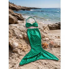 Neat Kids Kız Çocuk Parlak Renkli Deniz Kızı Mayo Kostümü 3'lü Set
