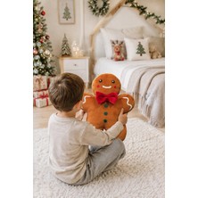 Eco Sepet Kurabiye Adam Peluş Yastık, Uyku Arkadaşı Peluş, Yılbaşı Kurabiye Adam Hediyelik Peluş 32 cm
