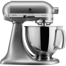 Kitchenaid Mutfak Robotu - Artisan - Eğilebilir Mutfak Robotu - 5 Aksesuarlı Hamur Yoğurma Makinesi - 2 Paslanmaz Çelik Kase - 4,8 L - Gümüş Kontur