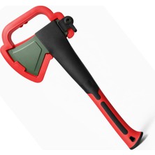 Esranın Dünyası Fiber Saplı Pvc Muhafazalı Profesyonel Balta (800 Gr) Kamp Hobi Odun Kesme Ayırma Baltası Kırmız