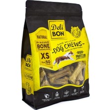 Esranın Dünyası Doggie Delibon Deri Pres Kemik, Xs Boy, Naturel, 7cm x 50ADET