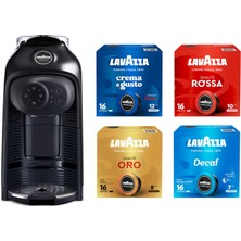 Lavazza, 64 Çeşit Kapsüllü Modo Mio Idola Nera Kahve Makinesi, Kompakt ve Sessiz Espresso Makinesi, 1500 W, 220-240 V, 50/60 Hz, Maks. Kapasite 1,1 Litre Su
