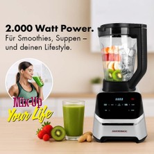 Gastroback Stand Mikser Yüksek Performanslı Mikser 2000 Watt - 2l Tritan Kap, 40.000 Rpm, 7 Program (Çorba Makinesi, Smoothie, Buz Küpleri) - Profesyonel Mikser Smoothie Makinesi, Mutfak Robotu ve Ble