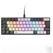 Esranın Dünyası Gameagle%60 Rgb Gaming Mekanik Klavye, Abs Gövde, 25 Tuş Anti-Ghosting, 50 Milyon Basım, Double Shot Tuş, Örgü Kablo, Değiştirilebilir Tuşlar, Siyah - Beyaz Mavi Switch Kb-06 (Siyah - Beyaz)