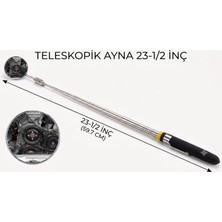 Esranın Dünyası Teleskopik Kontrol ve Inceleme Aynası (23-1/2 Inç / 59.7 Cm) - Döner Başlıklı, Uzayabilen Esnek Motor ve Araç Altı Muayene Aynası, Kaymaz Saplı ve Cep Klipsli