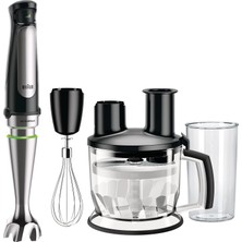 Braun Multiquick 7 Mq 7075X - Mutfak Robotu Aparatlı 3'ü 1 Arada El Blenderi, Kesme, Rendeleme ve Yoğurma Aksesuarları, Çırpma Teli, Kademesiz Hız Ayarı, 1000 W, Siyah