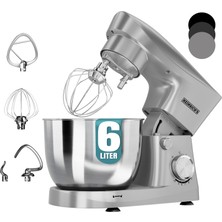 Heinrich´s Heinrich's Mutfak Robotu, Yoğurma Makinesi, Hamur Makinesi, Karıştırma Makinesi, 1500W Mutfak Cihazı, Hamur Kancası, Karıştırma Kancası, Çırpma Teli, 10 Ayarlanabilir Hız, Xl 6l Paslanmaz Ç
