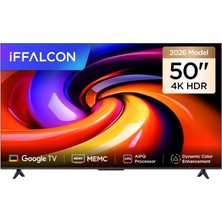 Esranın Dünyası Iffalcon 50U65 50 Inç Smart Tv 4K UHD Hdr 10 Gaming Google Tv, Dinamik Renk Geliştirme, Dolby Audio, Memc, Ince Tasarımlı Game Master (2026 Modeli)