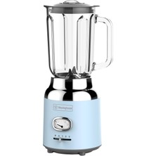Westinghouse Retro Blender, 1,5l, Smoothie Yapımcısı ve Buz Kırıcı, 4 Hız, Cam Sürahi, 600W, Mavi