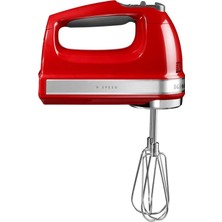 Kitchenaid Güçlü El Mikseri 9 Seviye - Yumuşak Başlatma ve LED Ekran - Paslanmaz Çelik Çırpma Teli, Çırpma Teli, Hamur Kancası ve Karıştırma Çubuğuyla El Mikseri - 85 W - Konfor Kolu - Kırmızı