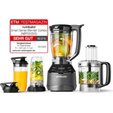 Nutribullet Tam Boy Blender Kombo, Elektrikli Mikser, Çok Fonksiyonlu Doğrayıcı, Profesyonel, 1200 Watt Güç, 1,89L Sürahi, 946ML ve 710ML Bardaklar, Siyah, NBF580B