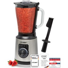 Cloer 6958 Stand Mikser, 1,5l Cam Kap ve 6 Bıçaklı Bıçak, Smoothie, Buz Kırma, Otomatik Temizleme Programları ve Darbe Fonksiyonuna Sahip Mikser, Kademesiz Olarak Ayarlanabilir Hız, 1200W