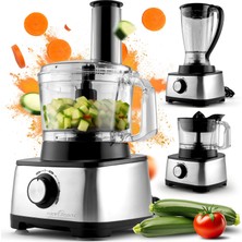 Profi Cook Proficook® 3'ü 1 Arada Mutfak Robotu | Blender, Mutfak Robotu ve Meyve Sıkacağı | 1200W | Kesme, Rendeleme ve Yoğurma Için | Yeniden Doldurma Açıklığı | Sürekli Hız | 11 Aksesuar Dahil | Pc