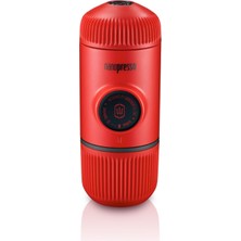 Wacaco Nanopresso Taşınabilir Espresso Makinesi, Minipresso'nun Yükseltme Versiyonu, 18 Bar Basınç, Küçük Seyahat Kahve Makinesi, Koruyucu Kapaksız, Elle Kumandalı, Kamp ve Yürüyüş Için, Kırmızı