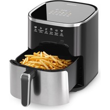Heinrich´s Heınrıchs Sıcak Hava Fritözü, 5 Litre Xl Hava Fritözü, 12'si 1 Arada Sıcak Hava Fritözü, Sensörlü Dokunmatik Işletimli LED Ekran, Yağsız Hazırlama, Zamanlayıcı Dahil, Yerden Tasarruf Sağlay