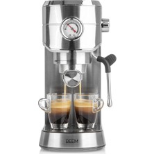 Beem Espresso Ultimate Portafiltre Makinesi, Gümüş Renkli 20 Bar Paslanmaz Çelikten Yapılmıştır, Boyutlar: 31,2cm x 13,9cm x 30,4cm, 02032