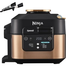 Ninja Speedi Çoklu Pişirici, 5,7l, 10'u 1 Arada Çoklu Pişirici, Airfryer Sıcak Hava Fritözü, Yavaş Pişirici Yavaş Pişirme, Izgara, Fırınlama, Siyah ve Bakır ON400EUCP