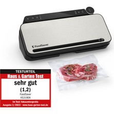 Foodsaver Çok Amaçlı Gıda Vakum Kapama Sistemi | El Tipi Vakumlama Makinesi, 1 Vakum Rulosu, 4 Vakum Poşeti ve 4 Fermuarlı Poşet ile | Siyah Desenli Gümüş [VS3190X]