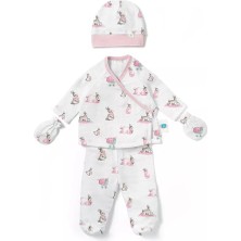 Esranın Dünyası Yenidoğan Hastane Çıkış Seti-Bebe Lapin Rose 4 Parça