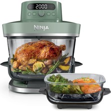 Ninja Crıspi Pro Xl Cam Sıcak Hava Fritözü Hava Fritözü, Yosun Yeşili, AS090EUGN