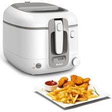Tefal FR3141 Süper Uno Fritöz | Termal Konut | 1,2 Kg'a Kadar Kapasite | Dijital Zamanlayıcı | Koku Önleyici Filtre Kartuşu | Çıkarılabilir, Yapışmaz Kaplamalı Iç Hazne | Beyaz/gri