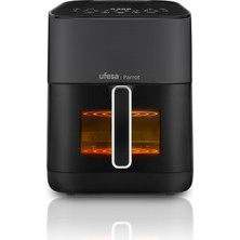Ufesa Papağan, Buharlı Hava Fritözü, Çift Rezistanslı, 6 L, 1800 W, 10 Programlı Program, Pencere ve Iç Aydınlatma, Tarif Kitabı Dahil
