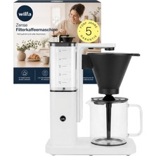 Wilfa Zense Beyaz Filtre Kahve Makinesi I Ecbc Sertifikalı, 1,25L Cam Sürahili Kahve Makinesi I Tatlı Su Teknolojisi, 92-96 °c Demleme Sıcaklığı ve Aroma Kontrolü I 10 Bardağa Kadar