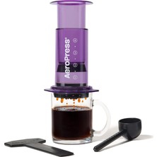 Aeropress Şeffaf Mor Kahve Presi, Hepsi Bir Arada French Press, Manuel Espresso ve Pour-Over Tarzı Kahve Makinesi, 2 Dakika Demleme Süresi, Seyahat ve Kamp Için Küçük Taşınabilir Kahve Makinesi