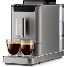 Tchibo Esperto2 Caffè Tam Otomatik Kahve Makinesi, Caffè Kreması ve Espresso Için 2 Fincan Fonksiyonlu, Titanyum Gümüş