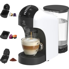Woox Kapsül Makinesi 3'ü 1 Arada, 20 Bar, 1400 W, Nespresso, Dolce Gusto, K-Fee ve Kahve Tozu Için Kompakt Kahve Makinesi, 850 ml Su Deposu, Otomatik Kapanma