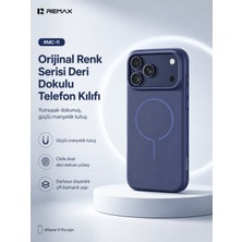 Remax Originalcolor Apple iPhone 17 Pro Magsafe Uyumlu Metal Tuşlu Premium Kılıf Rmc-11 Mavi