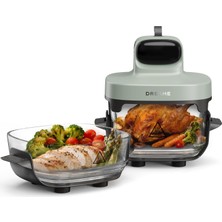 Dreame Tasti Airfryer 5'i 1 Arada Taşınabilir Cam Sıcak Hava Fritözü, Iki Hazneli Kurulum (2,5l + 4,5l), 6mm Borosilikat Cam, 3D Sıcak Hava Sirkülasyonu, Bulaşık Makinesinde Yıkanabilir, 360° Panorami