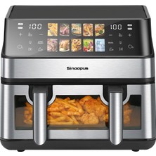 Sinaopus Hava Fritözü 9l 2000 W, Sıcak Hava Fritözü 2 Hazneli, Soğuk Saplı