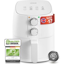 Linsar - Sıcak Hava Fritözü 4l - Zamanlayıcılı ve Sıcak Tutma Fonksiyonlu Airfryer - Seçilebilir Sıcaklık - Fırınlardan Daha Fazla Enerji Tasarrufu ve Daha Hızlı - 1400 Watt (Beyaz)