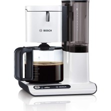 Bosch Filtre Kahve Makinesi Styline TKA8011, Aroma Sensörü, Aroma Korumalı Cam Sürahi 1,25 L, 10-15 Fincan Için, Otomatik Kapatma, Kireç Çözme Sistemi, Damlama Önleyici, Döner Filtre Taşıyıcı, 1160 W,