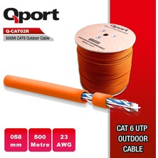 Esranın Dünyası Qport Q-CATO2R 500 M Cat6 Outdoor Turuncu 23AWG 0.58MM Kablo