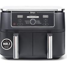 Ninja Foodi Max Çift Bölgeli Hava Fritözü [AF400EU] ‎2470W, 9,5l Kapasite, 2 Bölme, 6 Fonksiyon, Bakır, Siyah